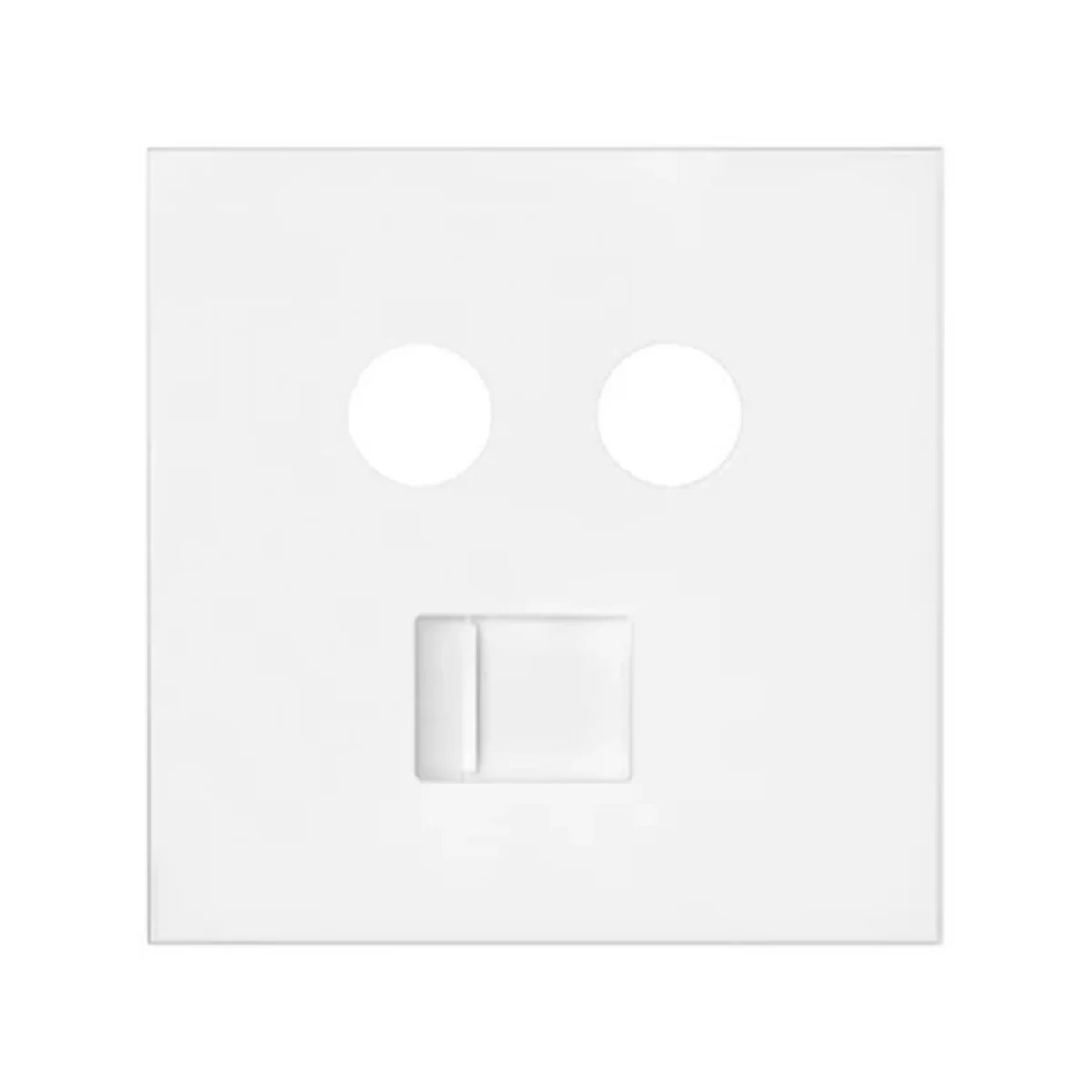 Simon 100 W100-10000072x-230 Pokrywa gniazda antenowego R/TV-SAT + komputerowe RJ45 kat.6; biały mat 10000072-230 - obrazek 1
