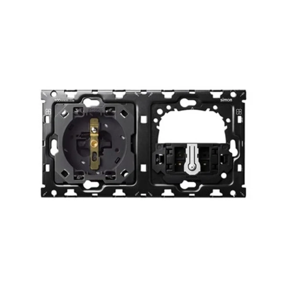 Simon 100 W100-10010221x-039 Zestaw 2-krotny: 1 gniazdo + 1 łącznik schodowy 10010221-039