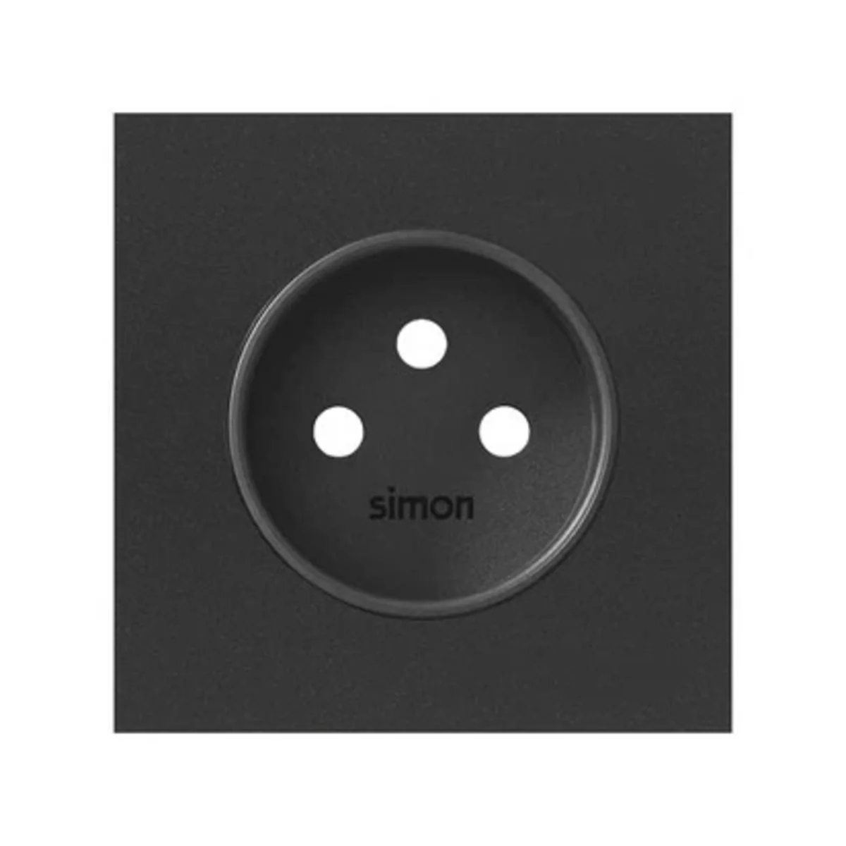 Simon 100 W100-10020120x-238 Panel 1-krotny: 1 gniazdo zasilające; czarny mat 10020120-238 - obrazek 1