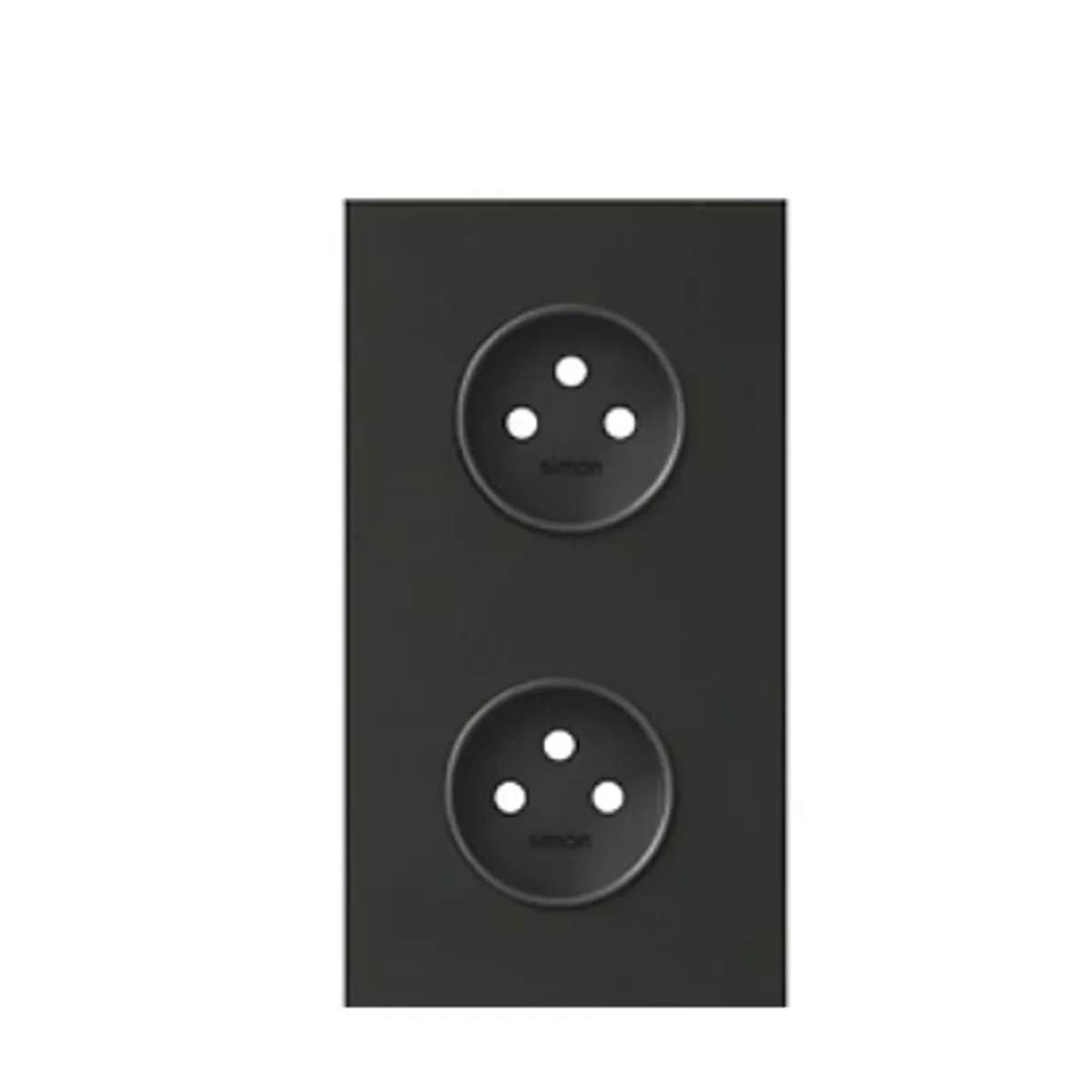Simon 100 W100-10020220x-238 Panel 2-krotny: 2 gniazda zasilające; czarny mat 10020220-238 - obrazek 1