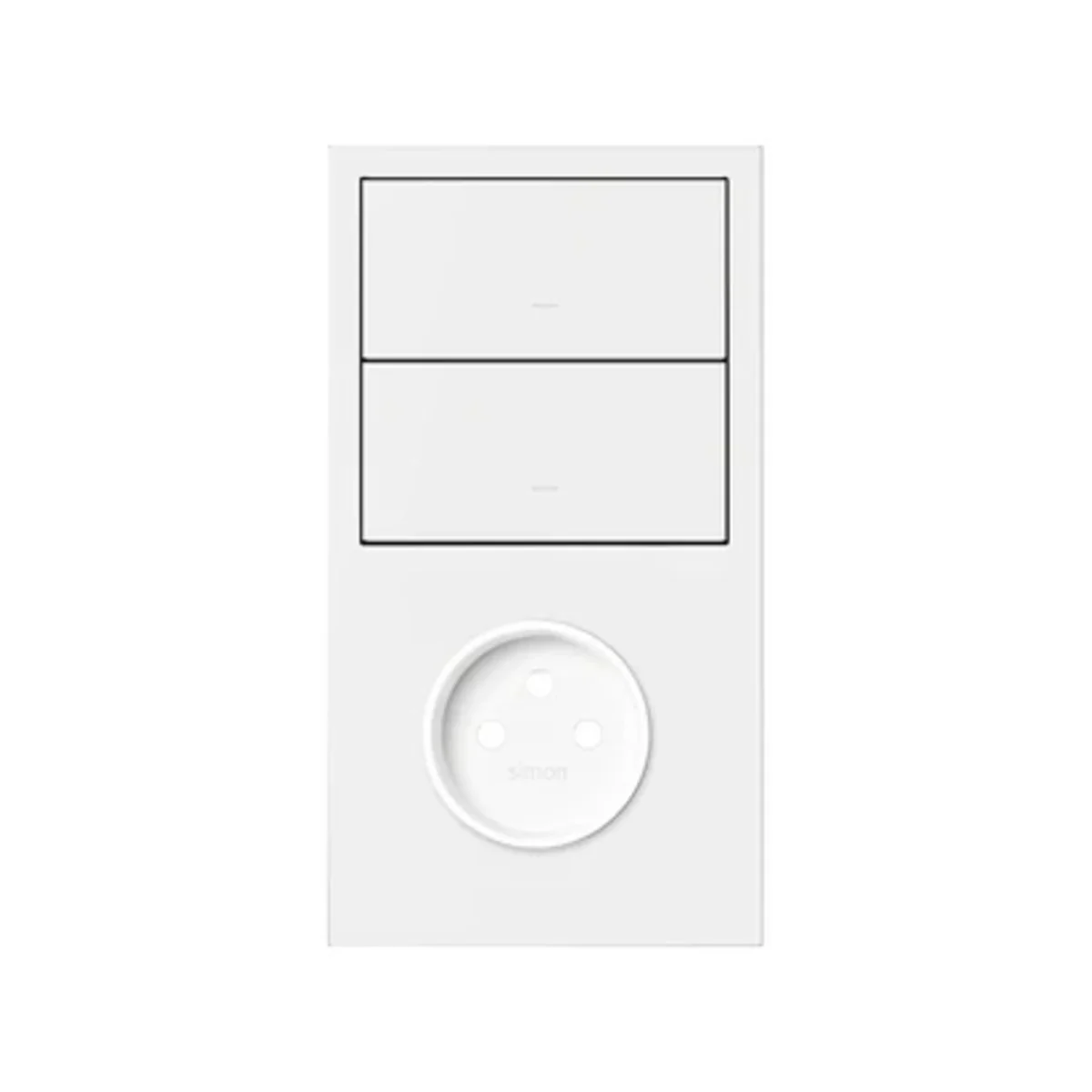 Simon 100 W100-10020222x-230 Panel 2-krotny: 1 gniazdo + 2 klawisze; biały mat 10020222-230 - obrazek 1