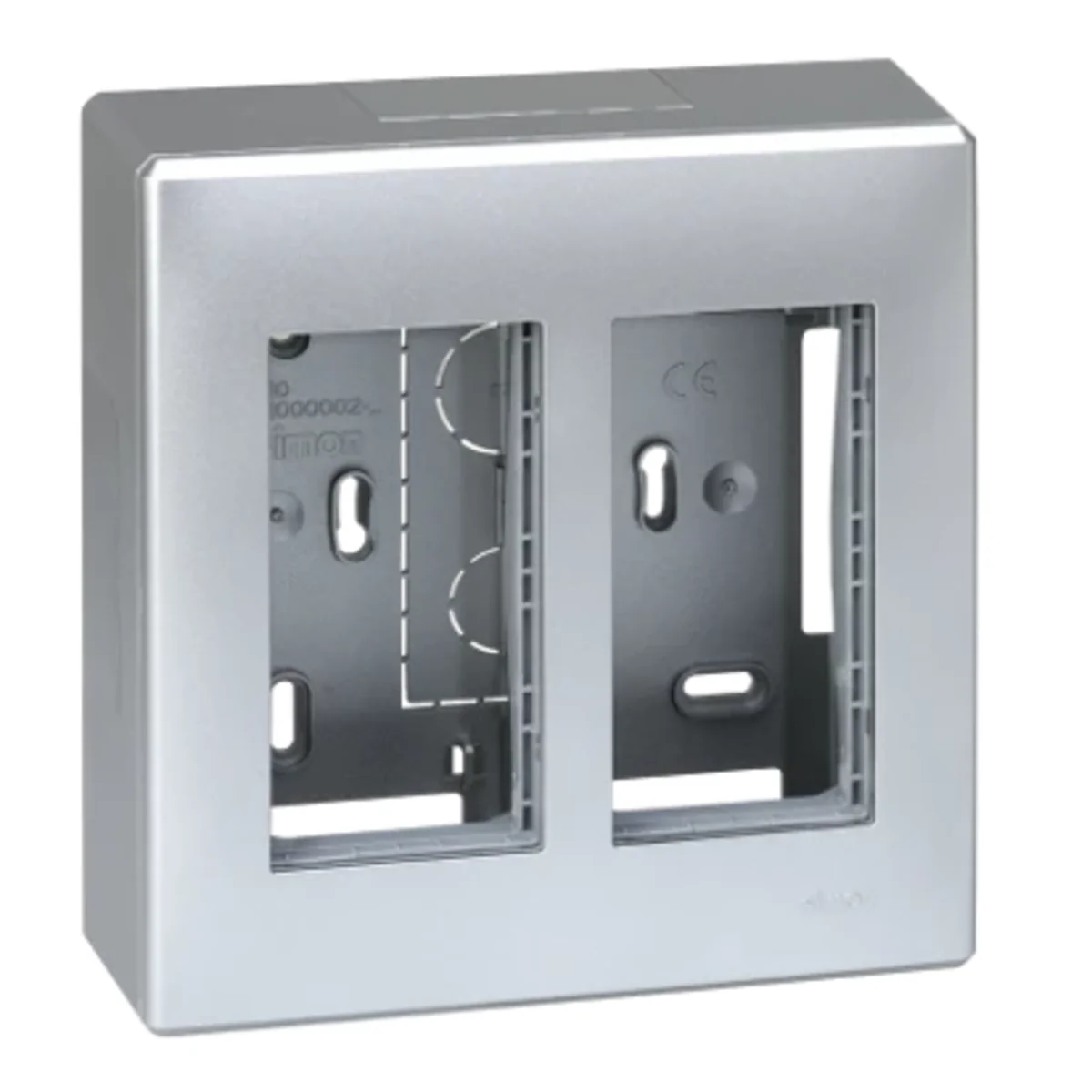 SIMON 500 Obudowa natynkowa 2-modułowa 4xK45 kompletna aluminium 51000002-033 - obrazek 1