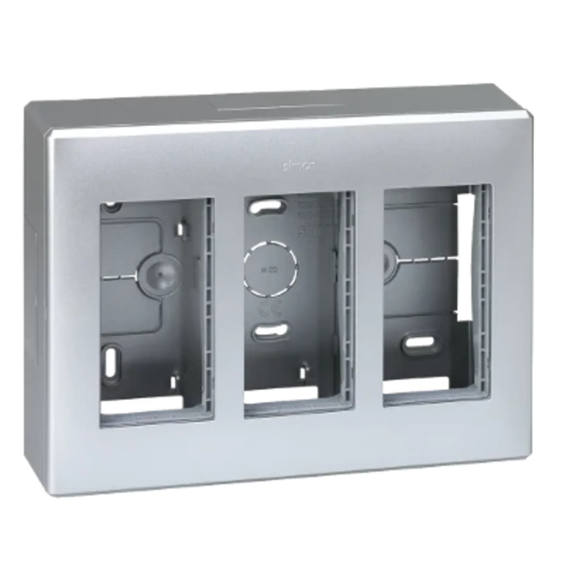 SIMON 500 Obudowa natynkowa 3-modułowa 6xK45 kompletna aluminium 51000003-033 - obrazek 1