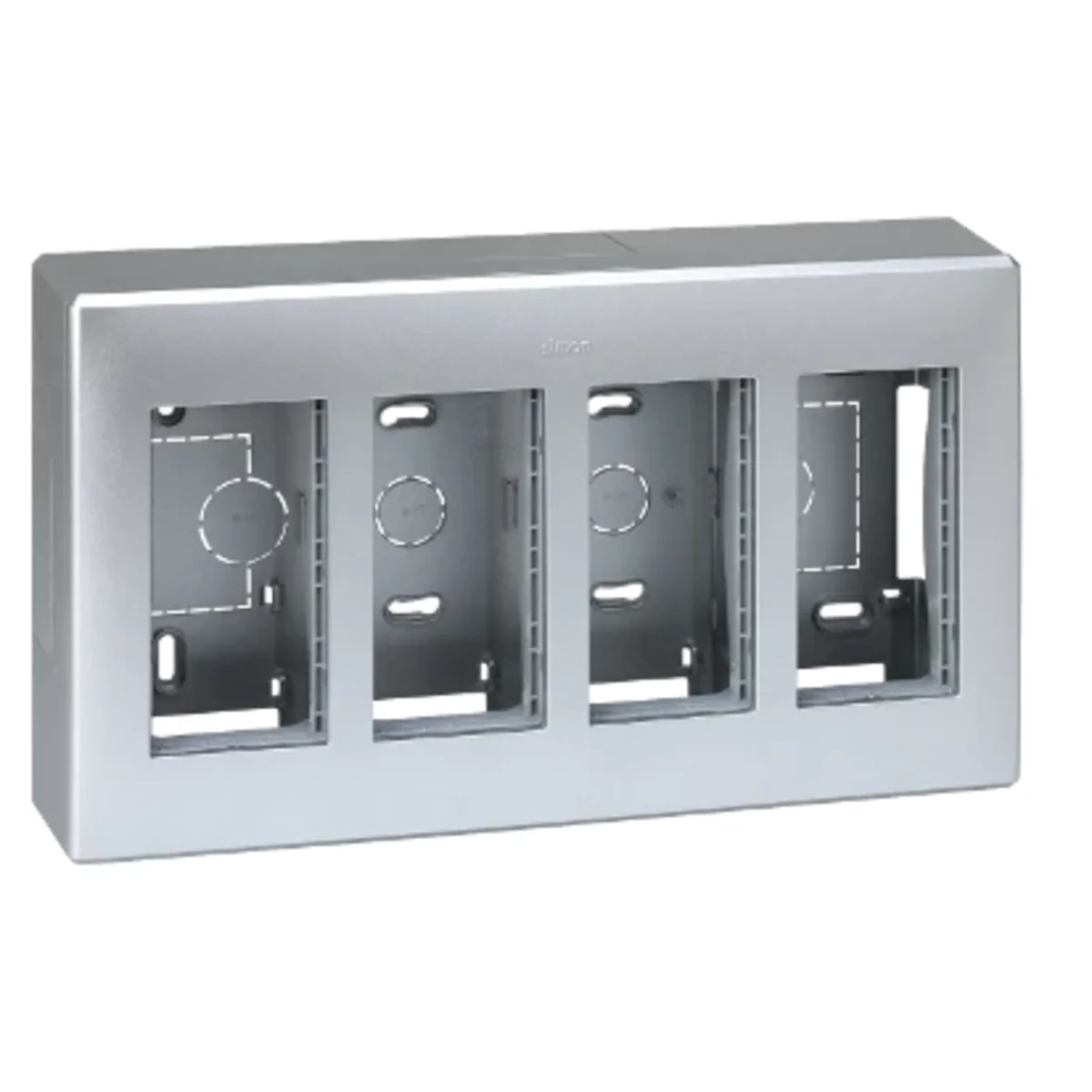 SIMON 500 Obudowa natynkowa 4-modułowa 8xK45 kompletna aluminium 51000004-033 - obrazek 1