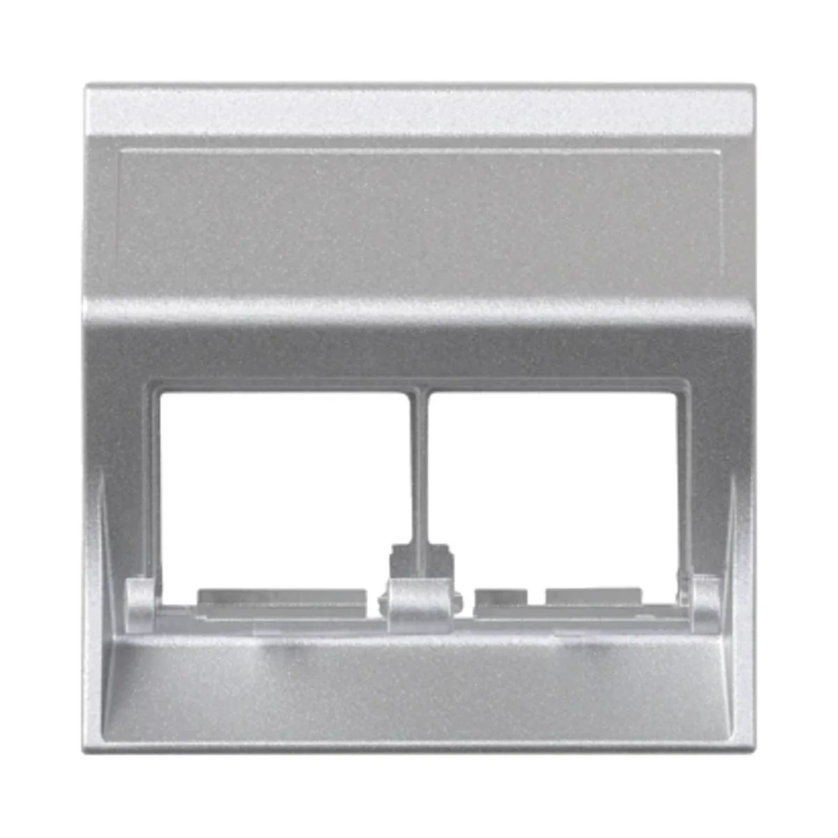 SIMON 500 Plakietka teleinformatyczna 2xRJ bez osłon skośna do adapterów MD aluminium 50000186-033 - obrazek 1