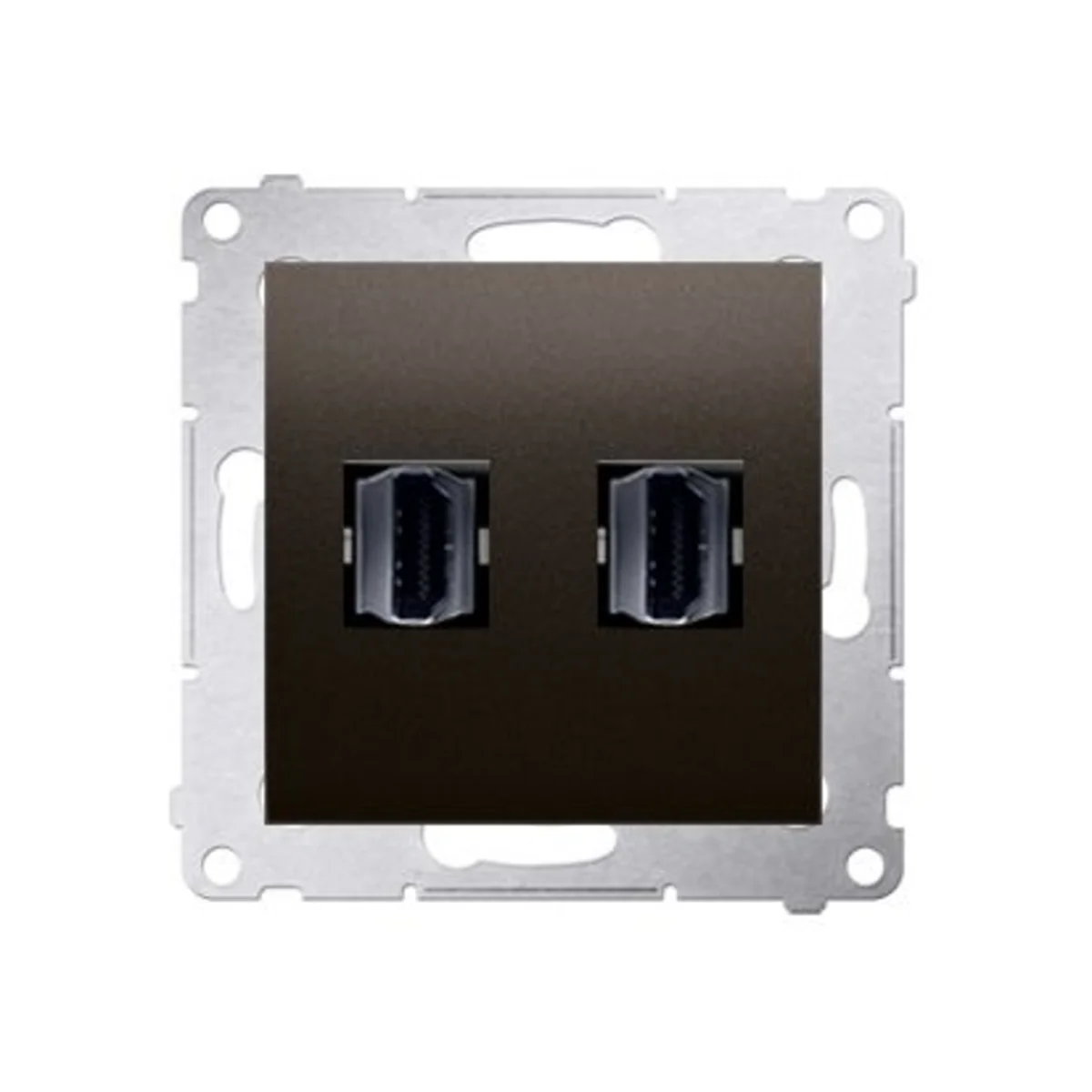 SIMON 54 Gniazdo HDMI podwójne brąz mat DGHDMI2.01/46 - obrazek 1
