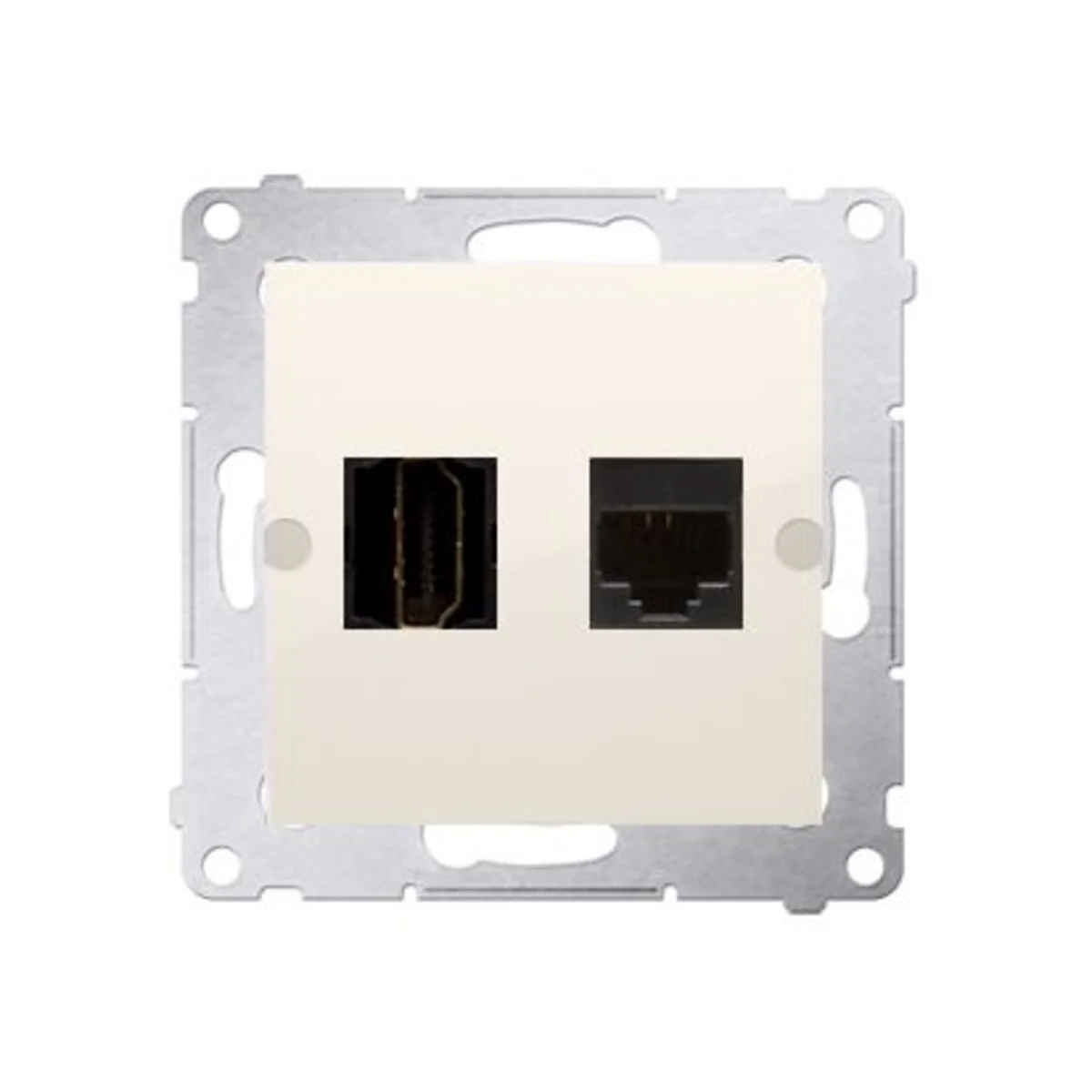 SIMON 54 Gniazdo HDMI + RJ45 kategoria 6 (moduł) kremowe DGHRJ45.01/41 - obrazek 1