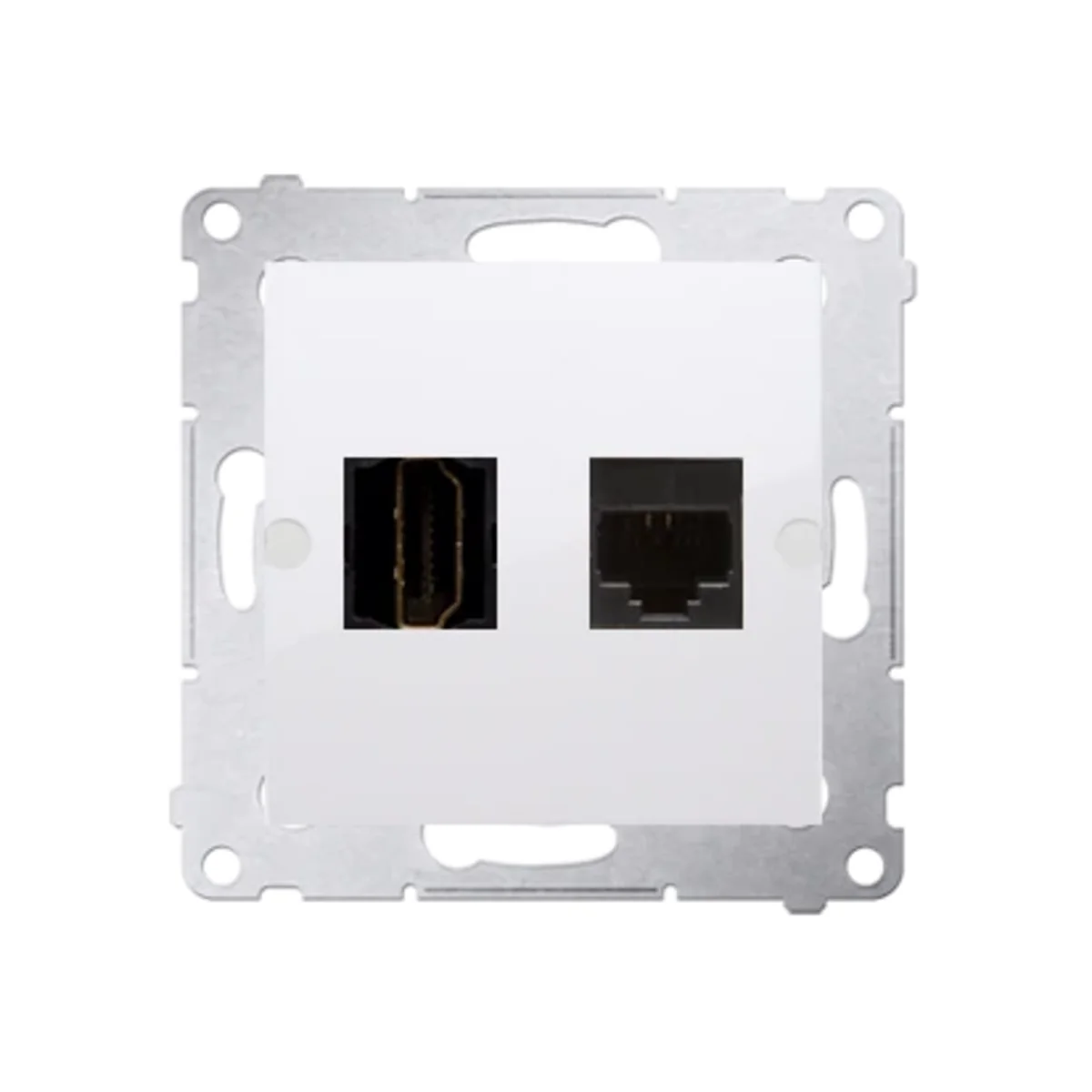 SIMON 54 Gniazdo HDMI + RJ45 kategorii 6 (moduł) białe DGHRJ45.01/11 - obrazek 1