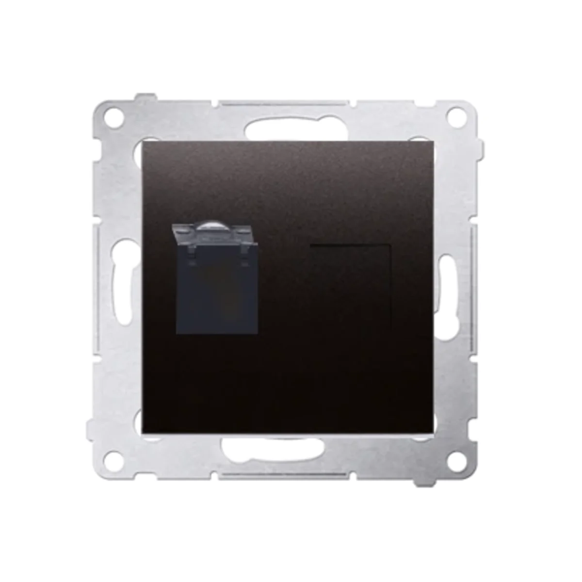 SIMON 54 Gniazdo komputerowe pojedyncze RJ45 kategoria 6 z przesłoną przeciwkurzową (moduł) antracyt metalizowany D61.01/48 - obrazek 1