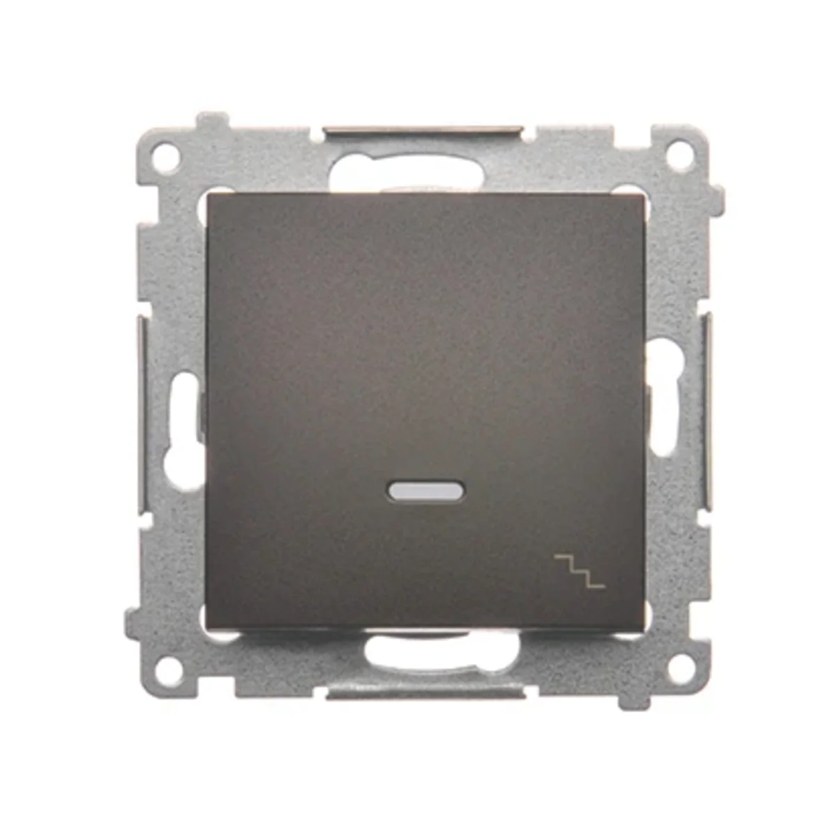 SIMON 54 Łącznik schodowy z podświetleniem LED (moduł) 10AX 250V, szybkozłącza, brązowy mat, metalizowany DW6AL.01/46 - obrazek 1