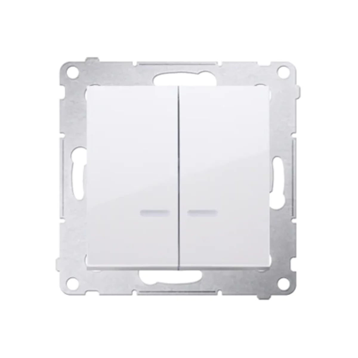 SIMON 54 Łącznik świecznikowy z podświetleniem LED do wersji IP44 (moduł) 10AX 250V szybkozłącza biały DW5BL.01/11 - obrazek 1