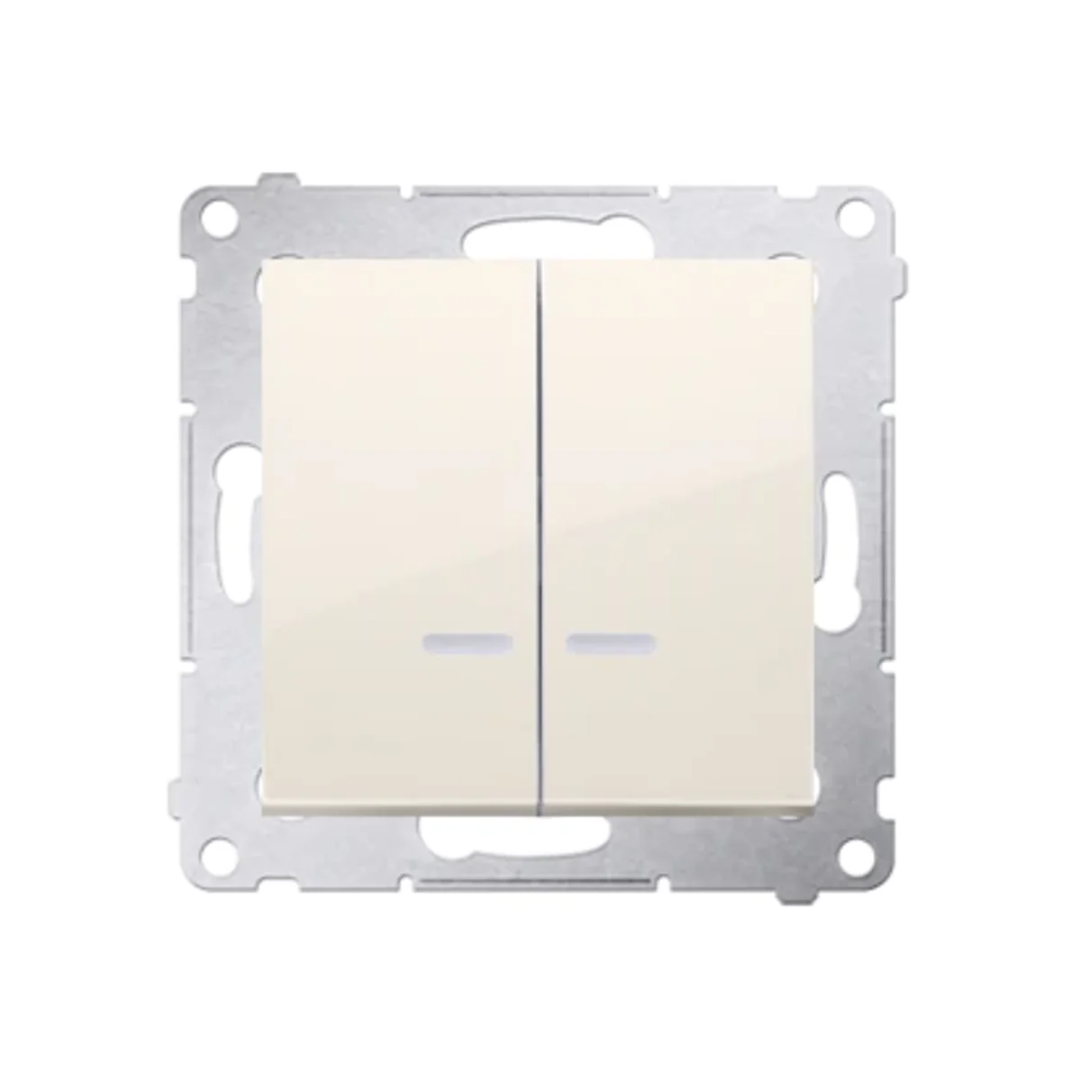 SIMON 54 Łącznik świecznikowy z podświetleniem LED do wersji IP44 (moduł) 10AX 250V szybkozłącza kremowy DW5BL.01/41 - obrazek 1