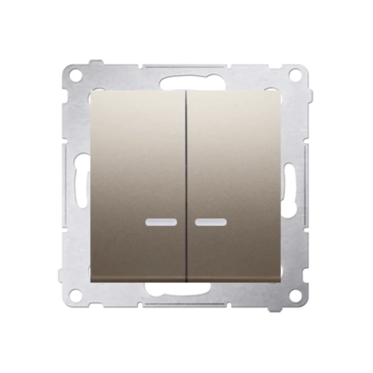 SIMON 54 Łącznik świecznikowy z podświetleniem LED do wersji IP44 (moduł) 10AX 250V szybkozłącza złoty mat metalizowany DW5BL.01/44 - obrazek 1
