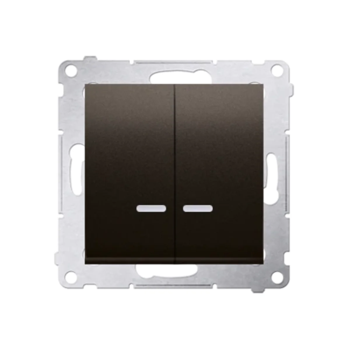 SIMON 54 Łącznik świecznikowy z podświetleniem LED do wersji IP44 (moduł) 16AX, 250V, zaciski śrubowe, brązowy mat, metalizowany DW5ABL.01/46 - obrazek 1