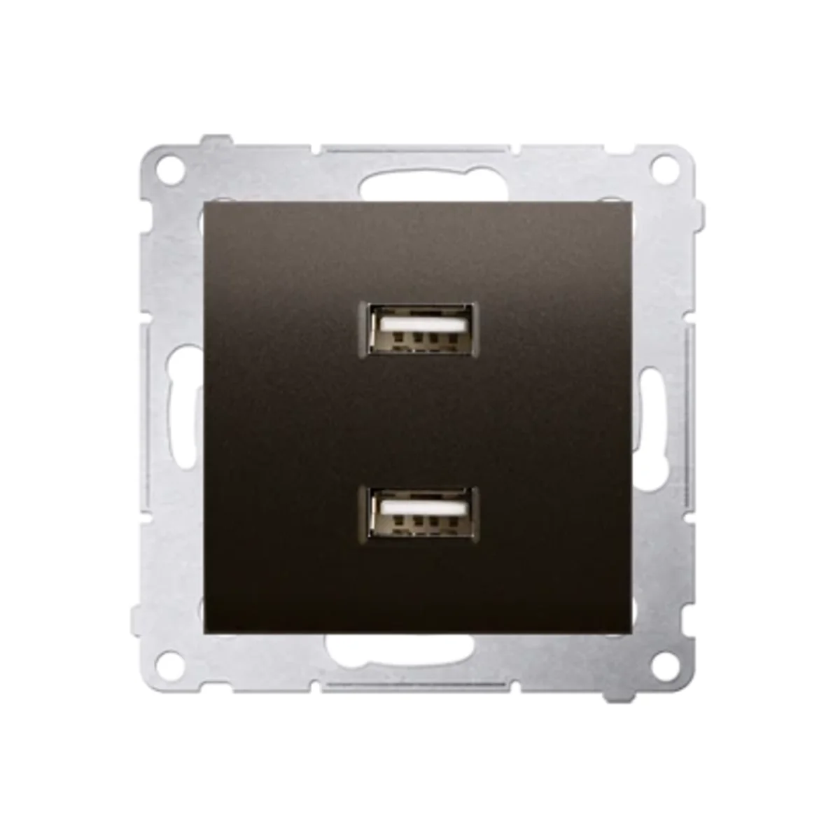 SIMON 54 Ładowarka 2xUSB (moduł) 2,1A 5V DC 230V brąz mat DC2USB.01/46 - obrazek 1