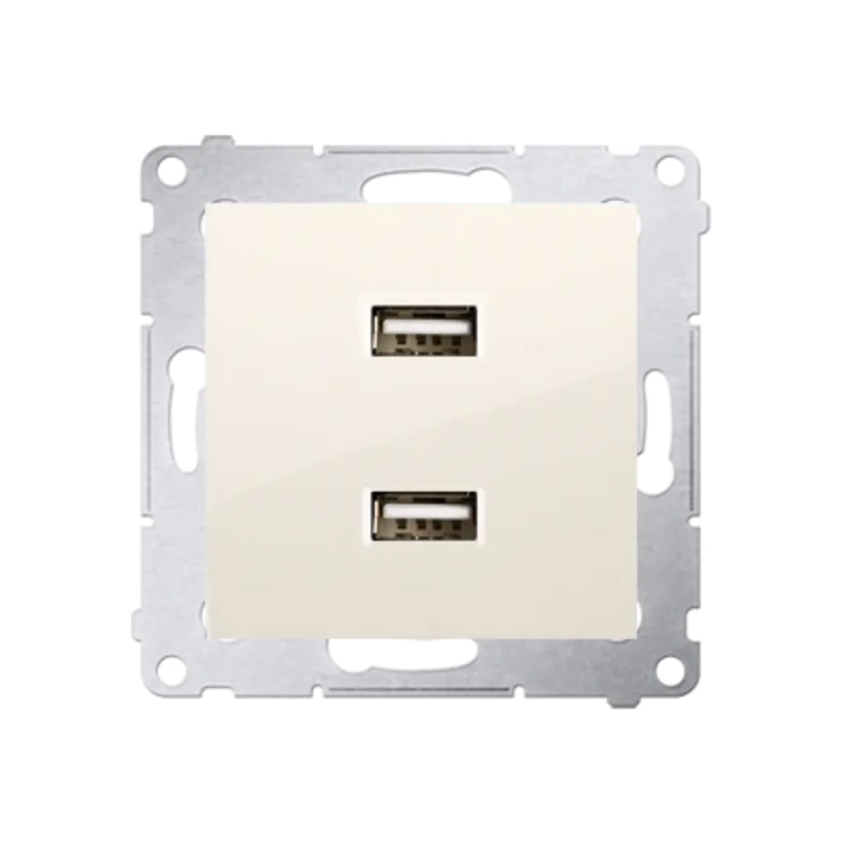 SIMON 54 Ładowarka 2xUSB (moduł) 2,1A 5V DC 230V kremowa DC2USB.01/41 - obrazek 1