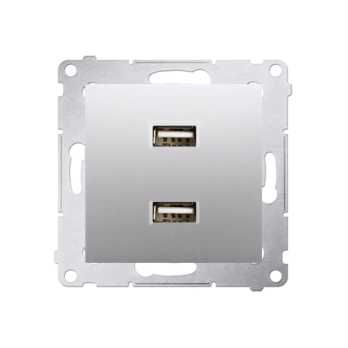 SIMON 54 Ładowarka 2xUSB (moduł) 2,1A 5V DC 230V srebrny mat DC2USB.01/43 - obrazek 1