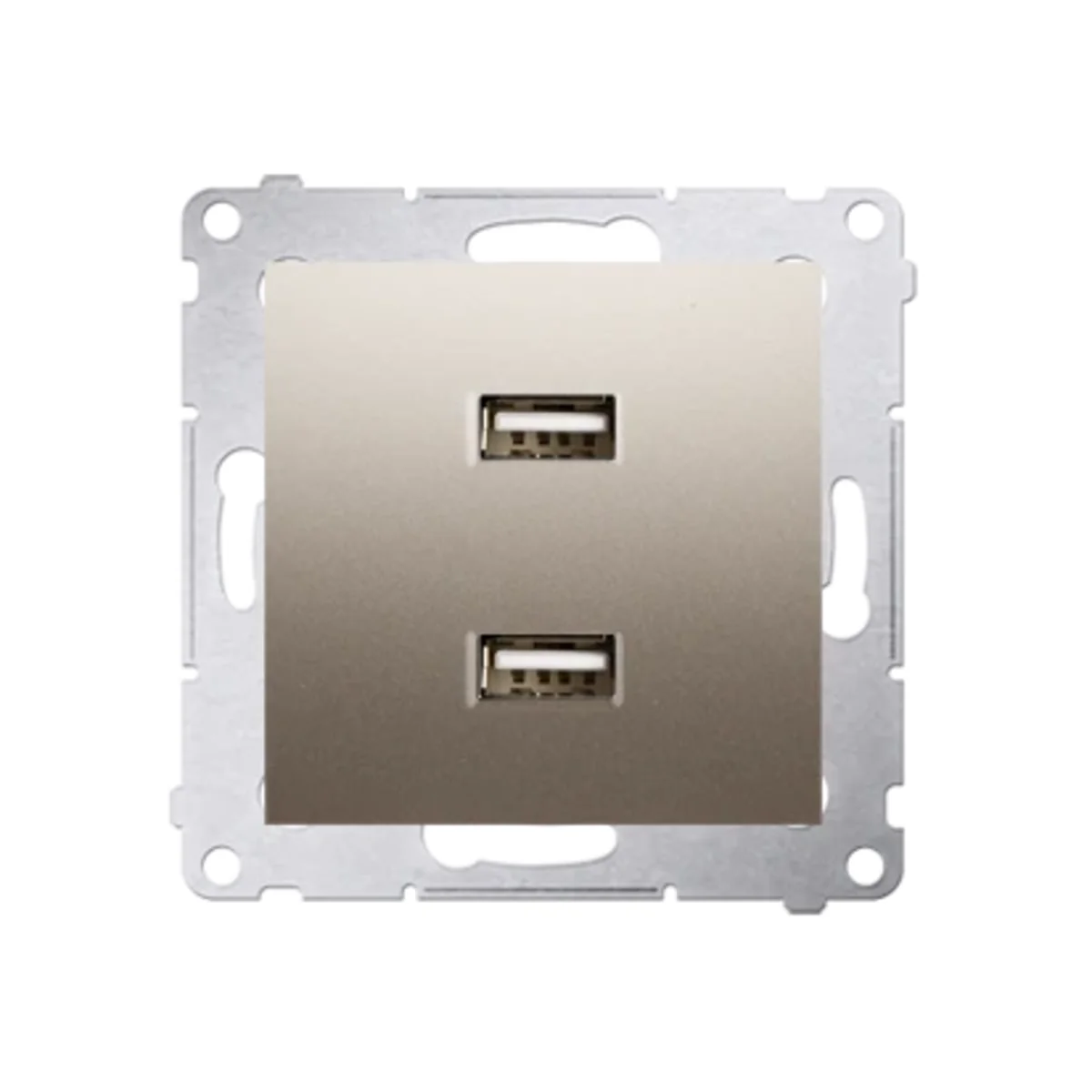 SIMON 54 Ładowarka 2xUSB (moduł) 2,1A 5V DC 230V złoty mat DC2USB.01/44 - obrazek 1
