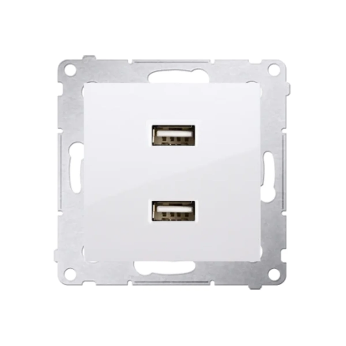 SIMON 54 Ładowarka USB podwójna biała DC2USB.01/11 - obrazek 1