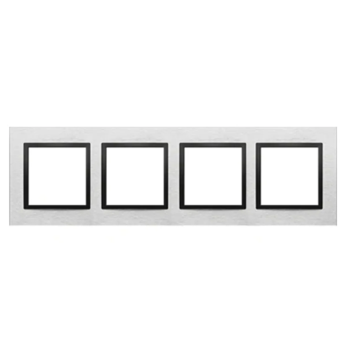 Simon 54 Nature WMDZ-0140xS-082 Ramka 4-krotna Nature-Metal, INOX NERO, IP20/IP44* (*IP44-należy zastosować zestaw uszczelek DUN4) DRN4/82 - obrazek 1